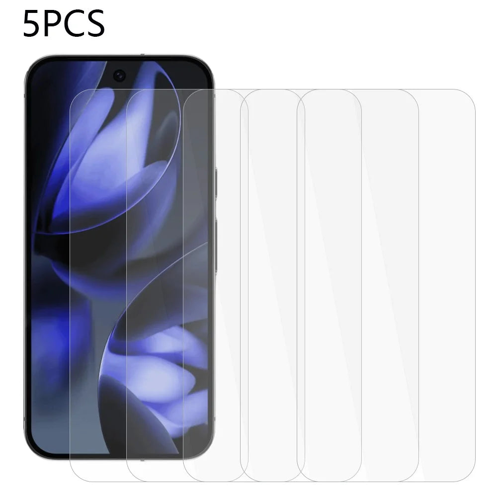 5Pcs For Google Pixel 10 Pro / 10 / 9 Pro / 9 Screen Protector 0.3mm 2.5D Tempered Glass Clear Film - 1