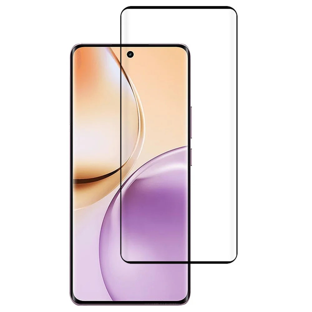 For Realme 14 Pro 5G Screen Protector Silk Printing Full Cover Full Glue Curved Tempered Glass Film - 1