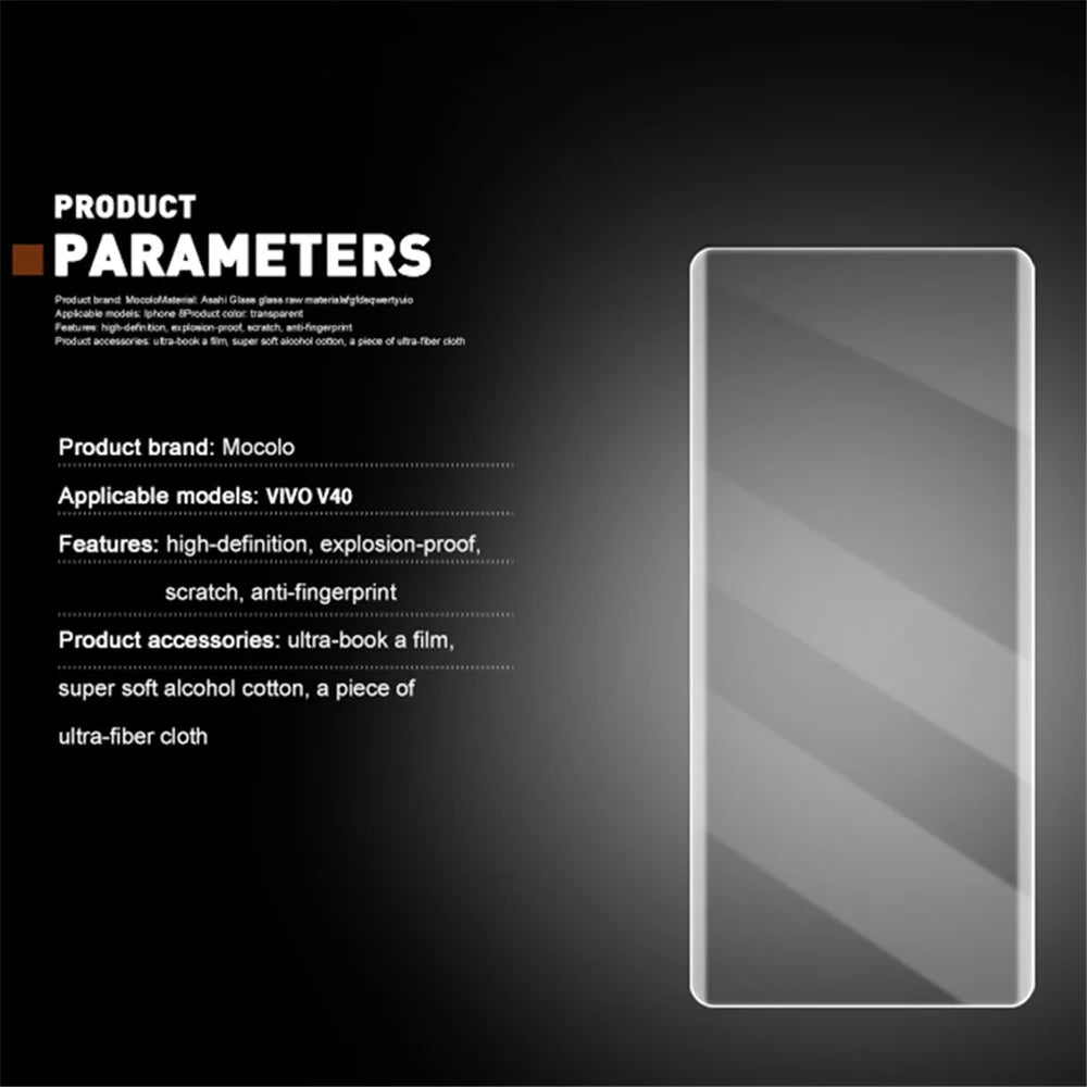 MOCOLO For vivo V40 Pro 5G Protector Tempered Glass UV Liquid Film 3D Curved Full Coverage - 6