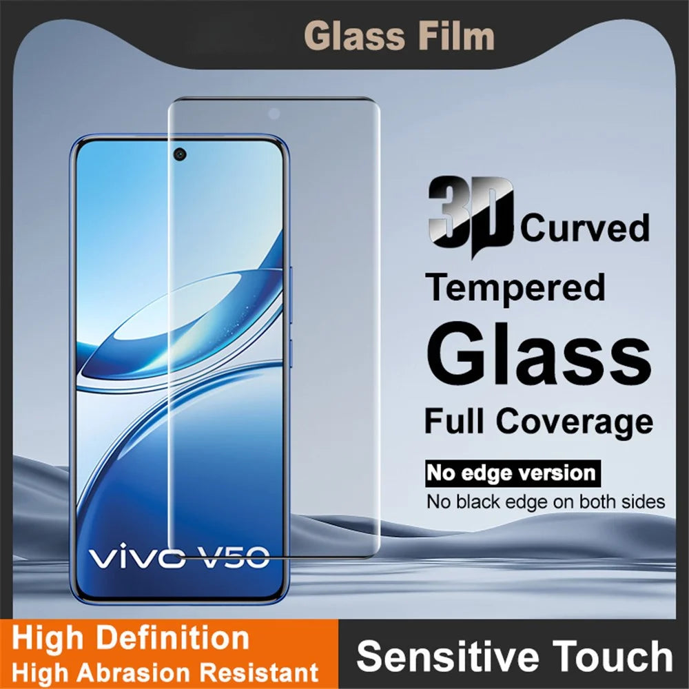 IMAK For vivo V50e 5G / V50 5G Full Screen Protector 3D Curved Tempered Glass Film (No Edge Version) - 3