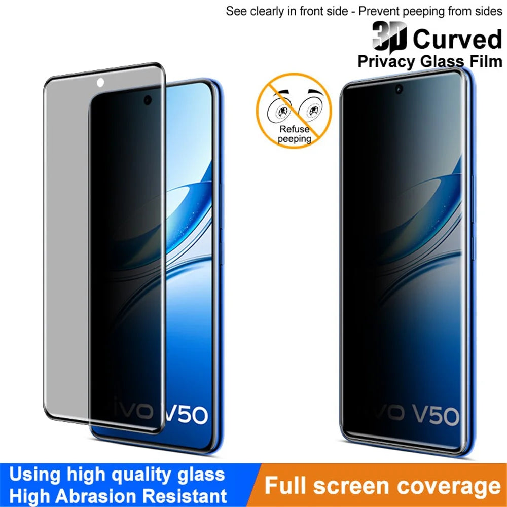 IMAK For vivo V50e 5G / V50 5G Anti Spy Screen Protector Full Cover Tempered Glass Film - 4