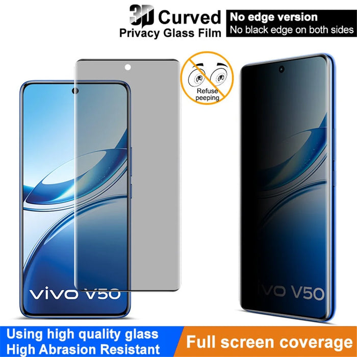 IMAK For vivo V50e 5G / V50 5G Anti Spy Tempered Glass Screen Protector (No Edge Version) - 4