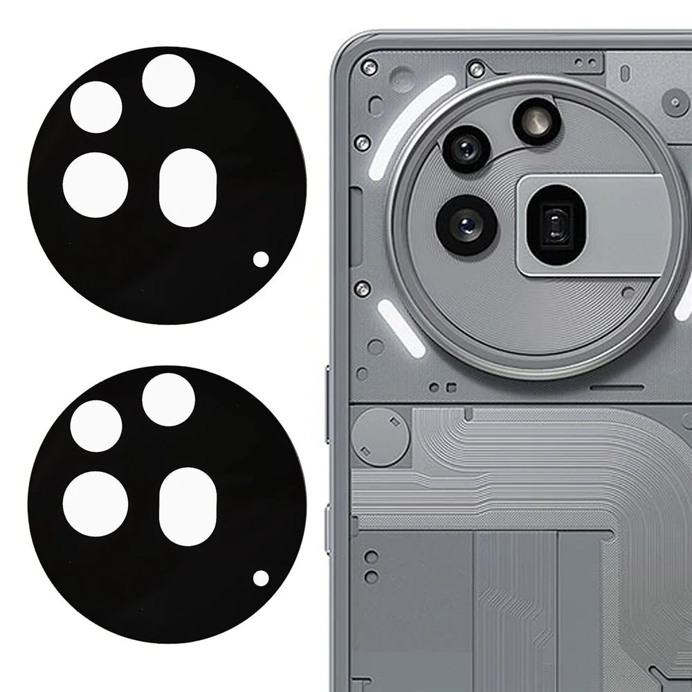 2Pcs For Nothing Phone (3a) Pro Camera Lens Protector 2.5D Arc Edge Silk Printing Tempered Glass Rear Lens Film - 1