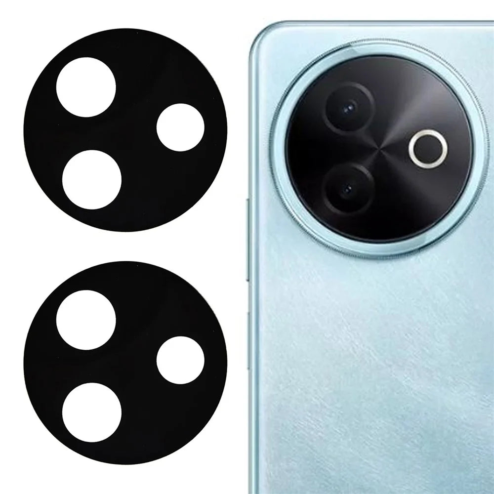 2Pcs For vivo Y39 5G Camera Lens Protector 2.5D Arc Edge Silk Printing Tempered Glass Rear Lens Film - 1