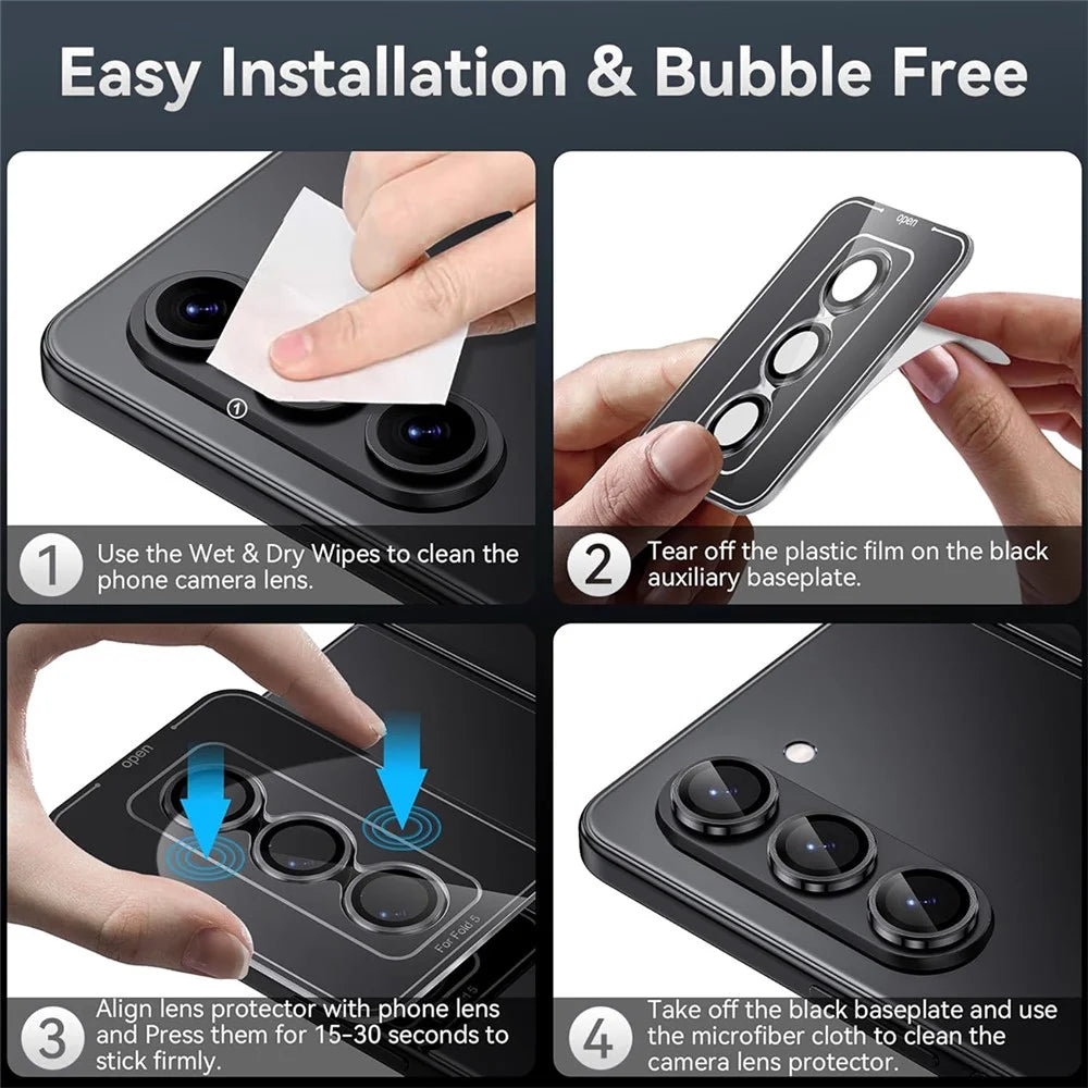 ENKAY HAT PRINCE For Samsung Galaxy Z Fold7 5G Camera Lens Protector  Metal Ring Lens Film - Black - 6
