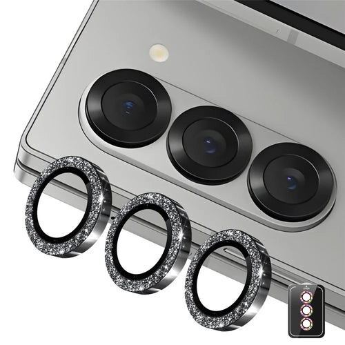 ENKAY HAT PRINCE For Samsung Galaxy Z Fold7 5G Camera Lens Protector  Glitter Decor Tempered Glass Lens Film - Black - 1