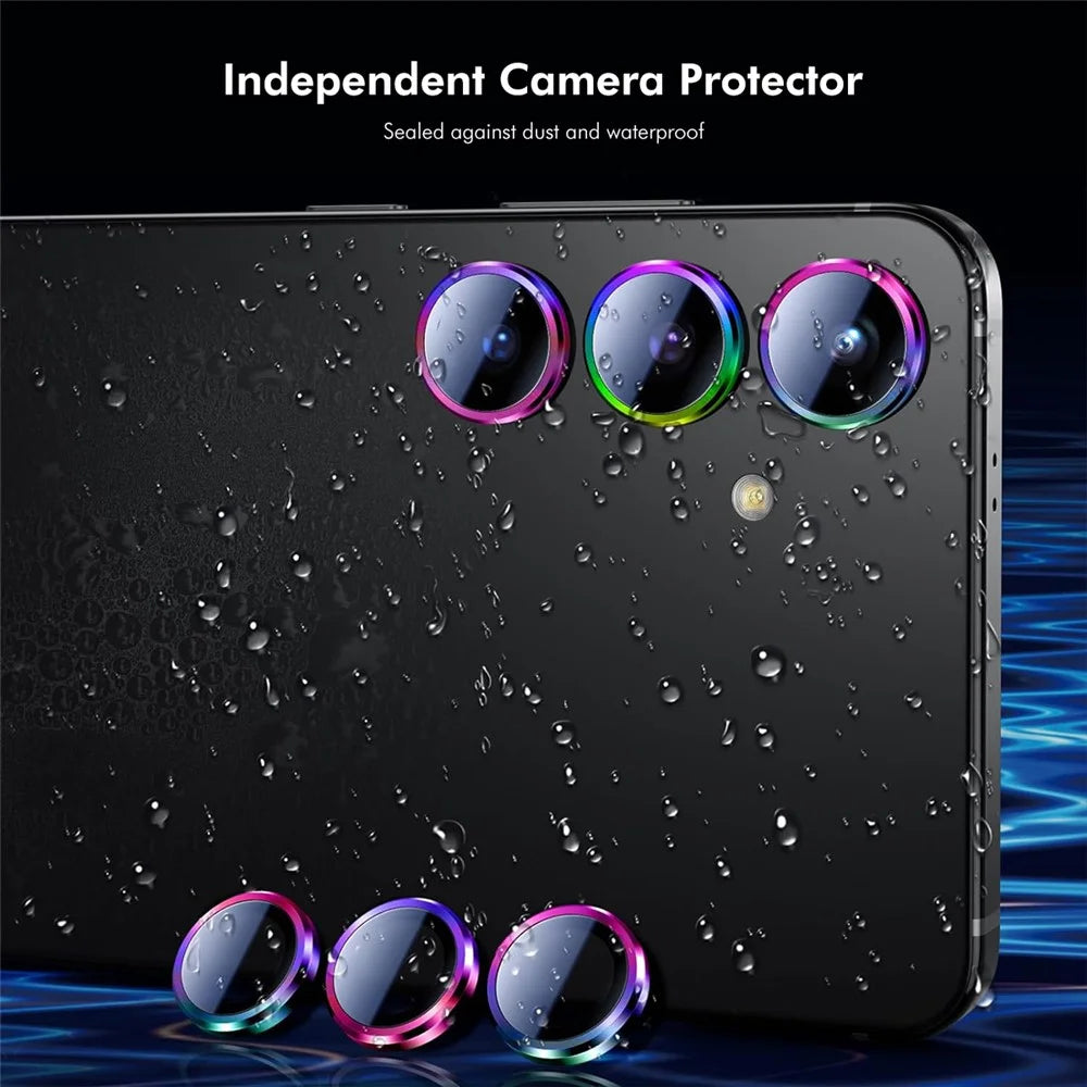 ENKAY HAT PRINCE For Samsung Galaxy S25 Camera Lens Protector   AR Clear Metal Ring Rear Lens Film - Navy Blue - 5