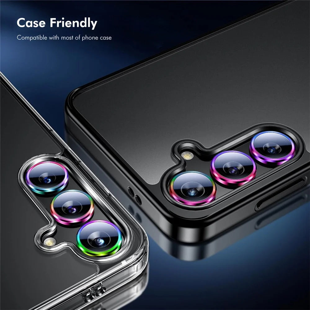 ENKAY HAT PRINCE For Samsung Galaxy S25 Camera Lens Protector   AR Clear Metal Ring Rear Lens Film - Navy Blue - 6