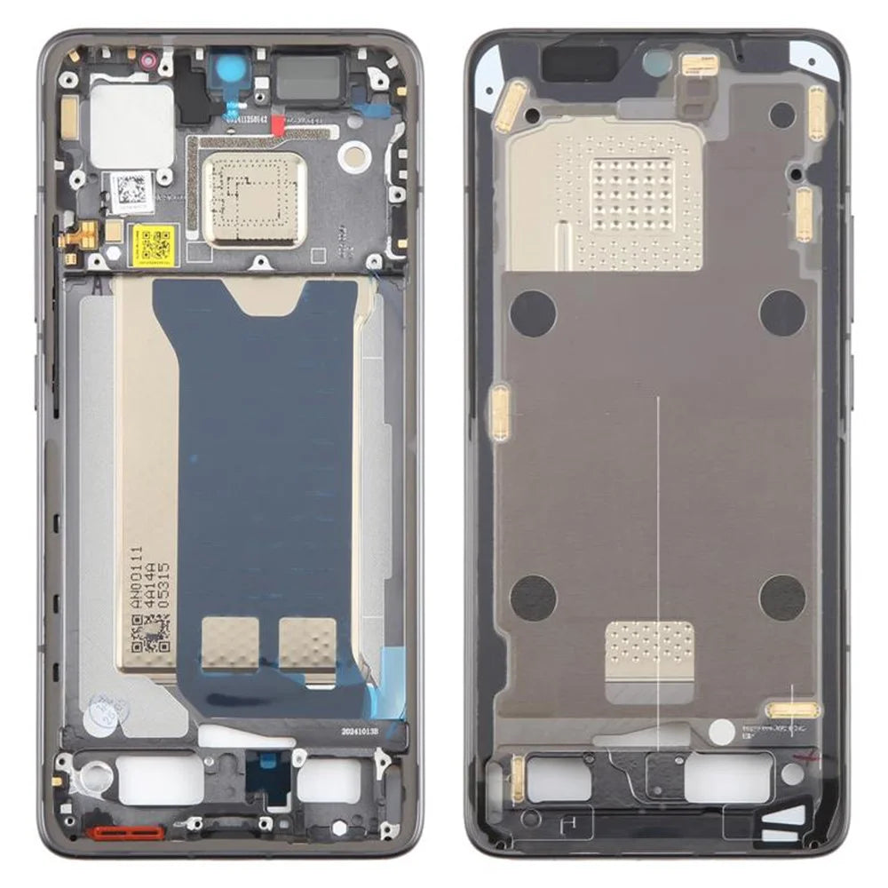 For Xiaomi Redmi K80 5G Middle Plate Frame (A-Side) Repair Part (Without Logo) - Black - 1