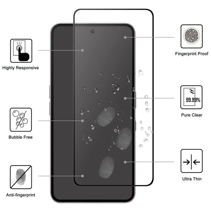 For Nothing Phone (3a) Pro AGC Tempered Glass with Black Edge Full Glue Full Coverage Screen Protector - 2