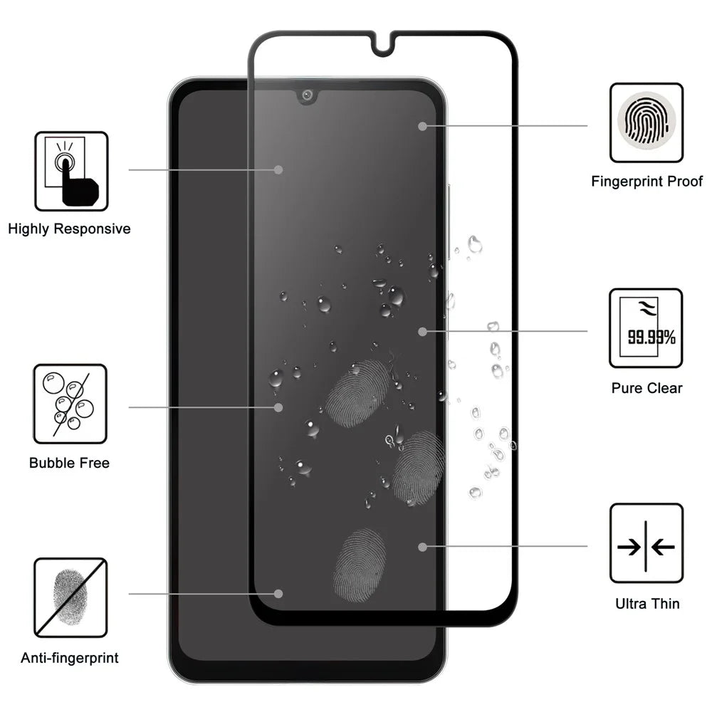 For Samsung Galaxy M06 5G AGC Tempered Glass with Black Edge Full Glue Full Coverage Screen Protector - 2