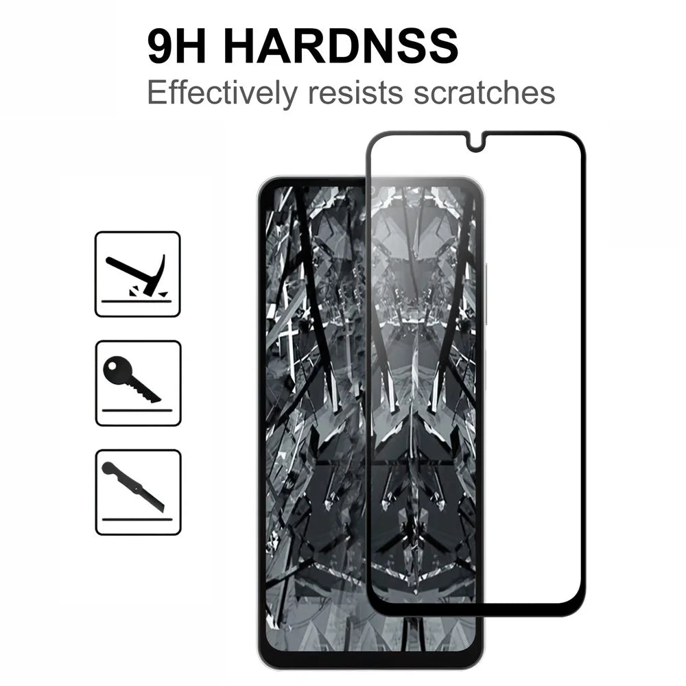 For Samsung Galaxy M06 5G AGC Tempered Glass with Black Edge Full Glue Full Coverage Screen Protector - 3
