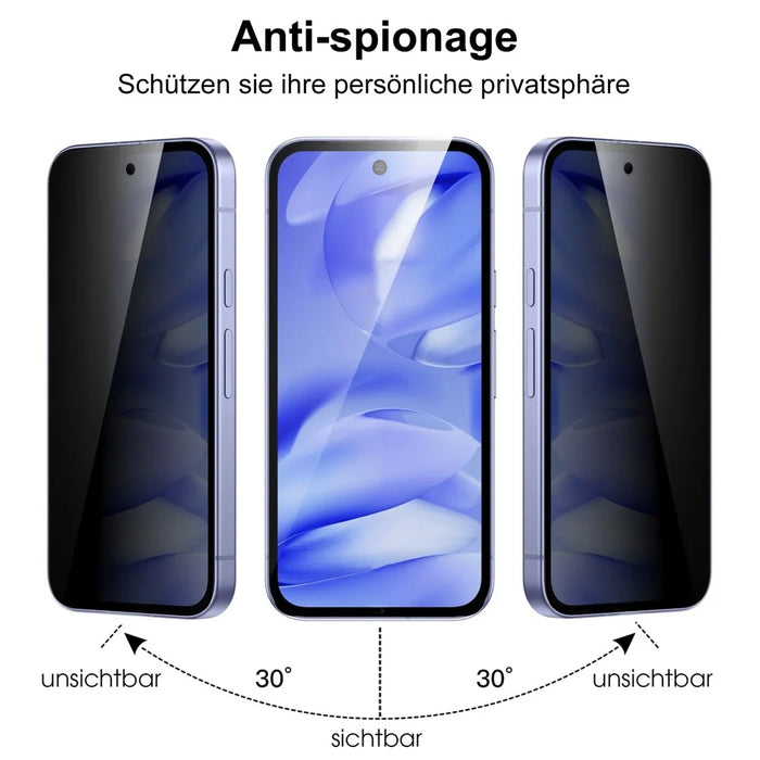 For Google Pixel 9a Tempered Glass Screen Protector 2.5D Arc Edge Anti-Spy Film - 2