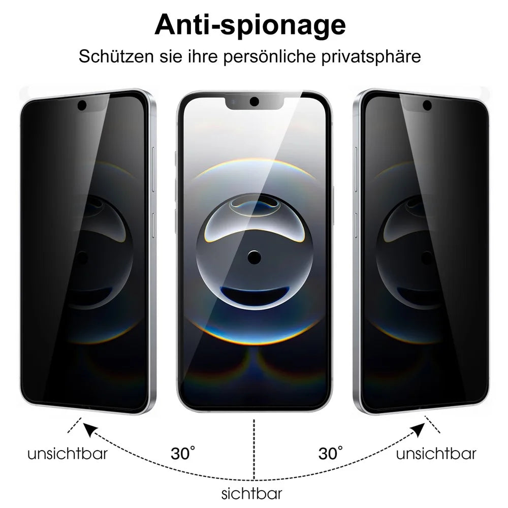 For iPhone 17e / 16e Tempered Glass Screen Protector 2.5D Arc Edge Anti-Spy Film - 2