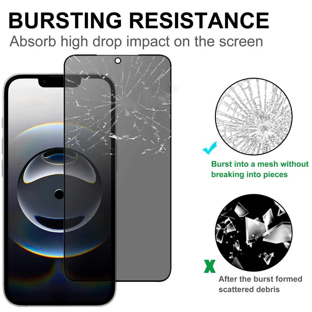 For iPhone 17e / 16e Tempered Glass Screen Protector 2.5D Arc Edge Anti-Spy Film - 5