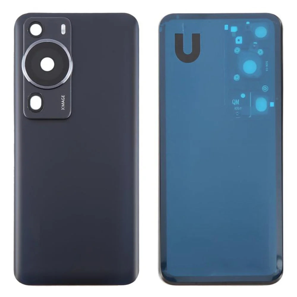 For Huawei P60 / P60 Pro Back Battery Housing Cover with Camera Ring Lens Cover Spare Part (Without Logo) - Black - 1