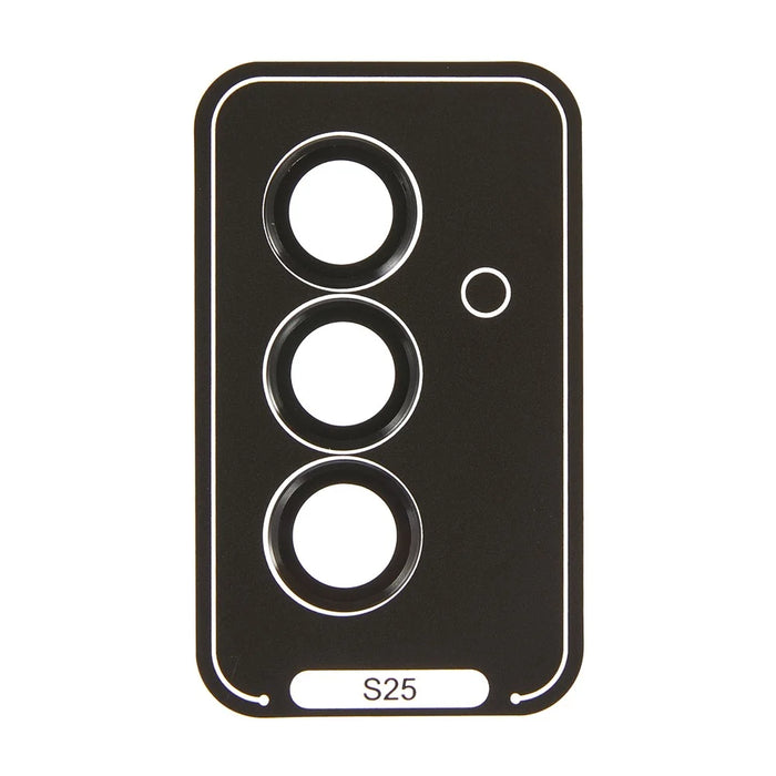 For Samsung Galaxy S25 Camera Lens Protector AR High Transparency Metal Ring Tempered Glass Lens Film - Black - 3