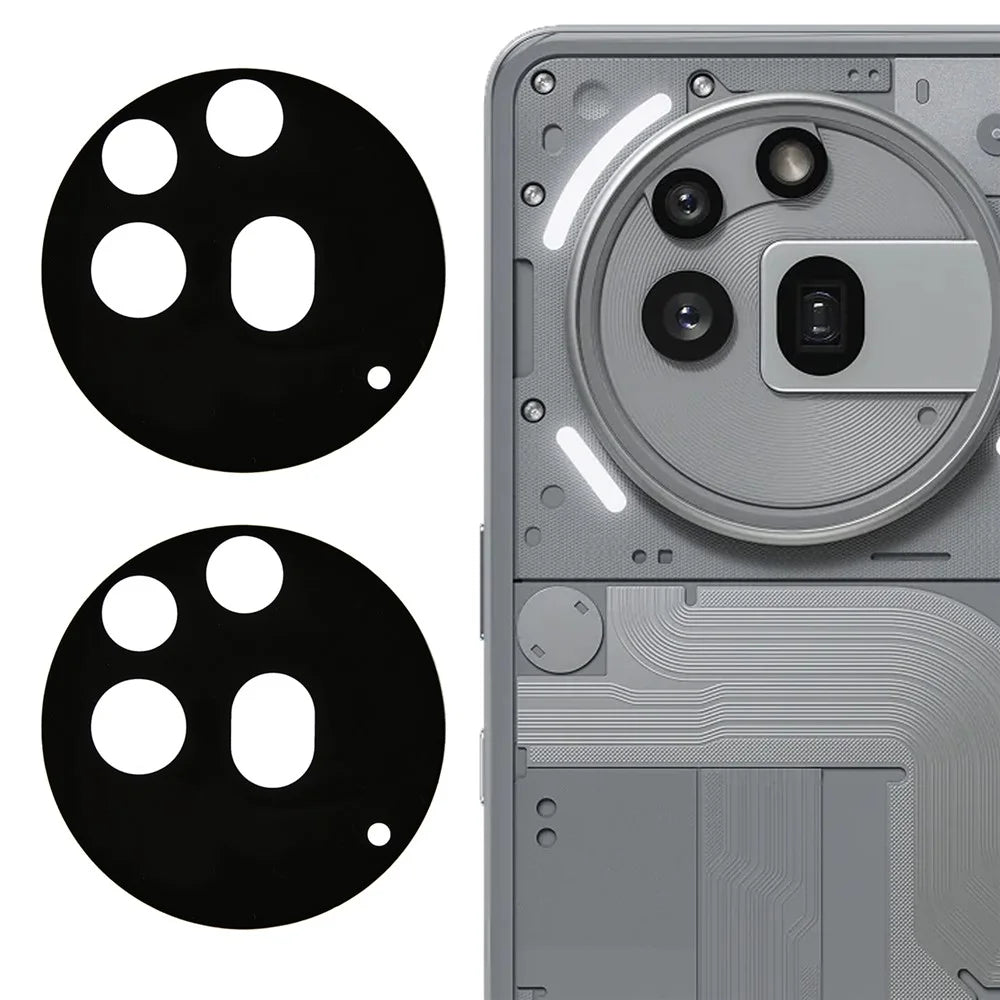 2Pcs For Nothing Phone (3a) Pro Camera Lens Protector 2.5D Arc Edge Silk Printing Tempered Glass Rear Lens Film - 1
