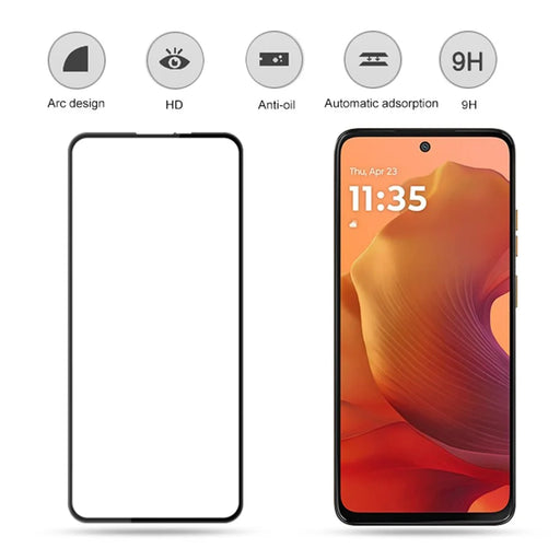 MOCOLO For Motorola Moto G17 Power 4G / G17 4G / G15 4G / G15 Power 4G Screen Protector Anti-Shatter Silk Printing Tempered Glass Film - Black - 2