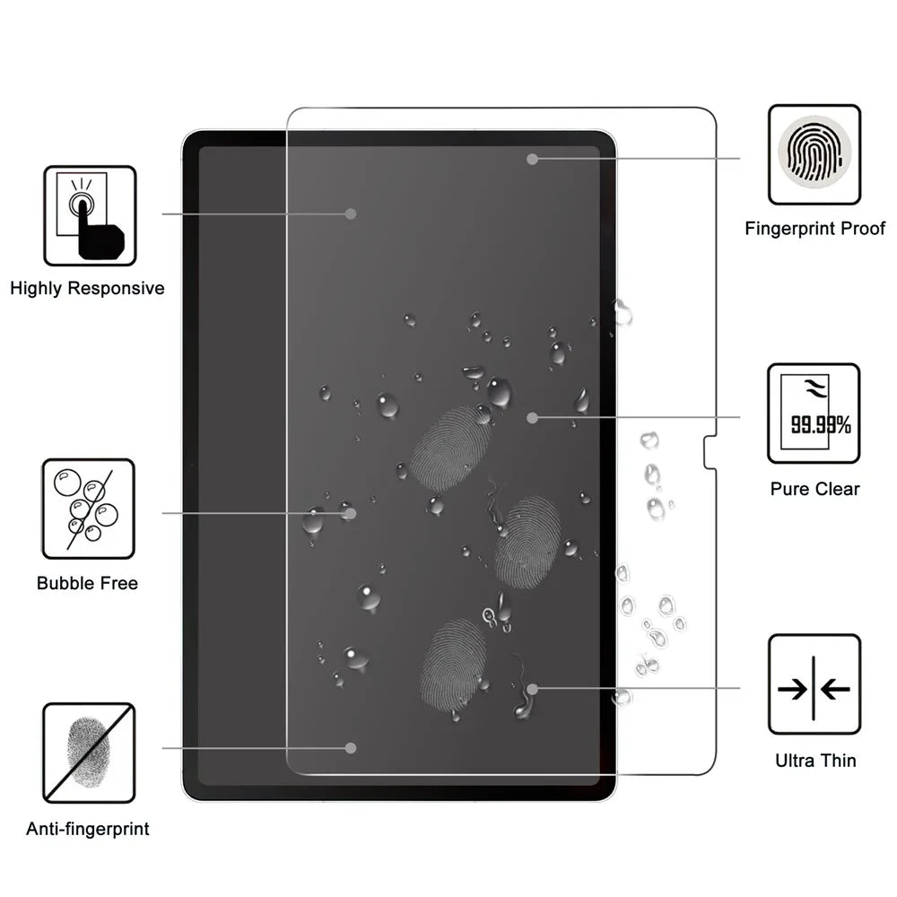 For Samsung Galaxy Tab S10 FE+ Tempered Glass Screen Protector 2.5D Straight Edge Full Screen Film Full Glue - 2