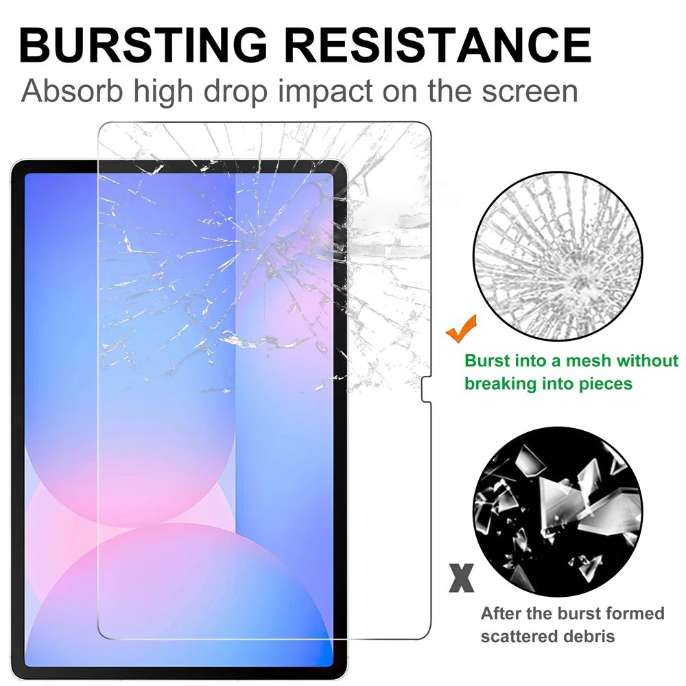 For Samsung Galaxy Tab S10 FE+ Tempered Glass Screen Protector 2.5D Straight Edge Full Screen Film Full Glue - 4