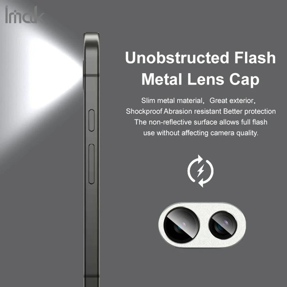 IMAK For Google Pixel 9a Camera Lens Film Metal Lens Cap + Tempered Glass Lens Protector - Silver - 5
