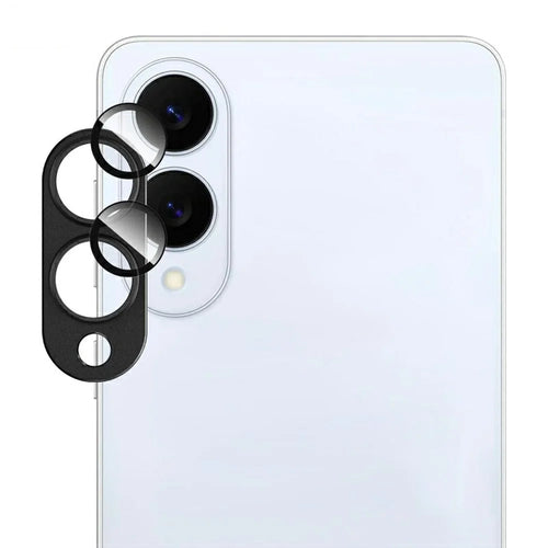 IMAK For Samsung Galaxy S25 Edge Camera Lens Film Metal Lens Cap + Tempered Glass Lens Protector - Black - 1