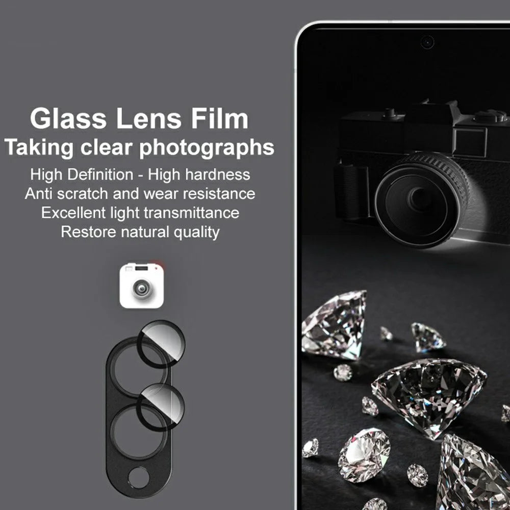 IMAK For Samsung Galaxy S25 Edge Camera Lens Film Metal Lens Cap + Tempered Glass Lens Protector - Black - 4