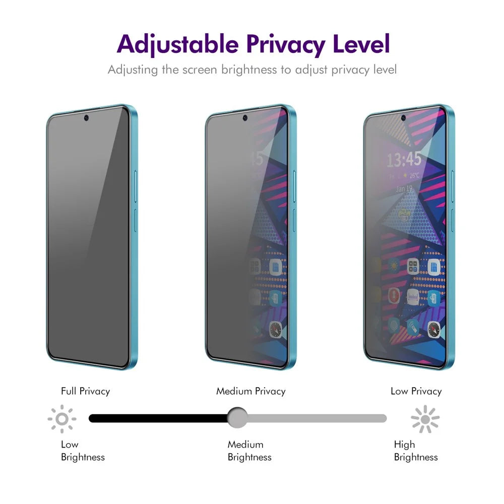 ENKAY HAT PRINCE For Honor X8c 4G 2Pcs Privacy Screen Protector  28-degree Anti-Spy Tempered Glass - Black - 4