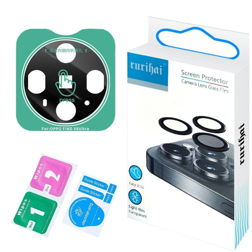 RURIHAI For Oppo Find X8 Ultra 5G Camera Lens Protector Silk Printing High Aluminium-Silicon Glass Lens Film Easy Installation - 5