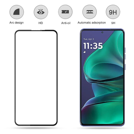 MOCOLO For Motorola Edge 60 Stylus 5G / Moto G Stylus 5G (2025) Screen Protector Anti-Shatter Silk Printing Tempered Glass Film - Black - 2