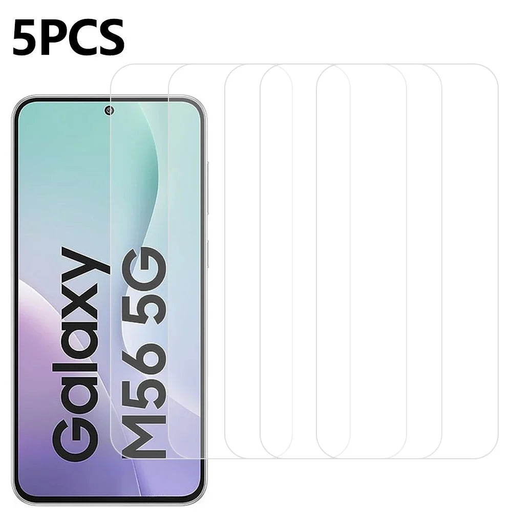 5Pcs For Samsung Galaxy M56 5G Front Screen Protector 0.3mm 2.5D Tempered Glass Clear Film - 1
