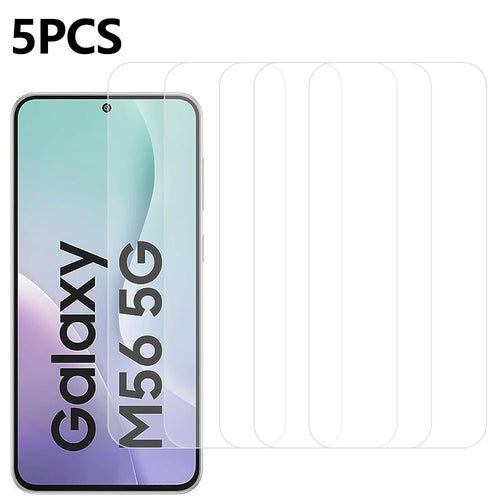 5Pcs For Samsung Galaxy M56 5G Front Screen Protector 0.3mm 2.5D Tempered Glass Clear Film - 1