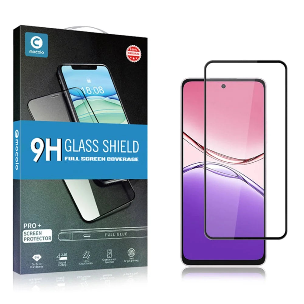 MOCOLO For Oppo A5 Pro 5G Screen Protector Anti-Shatter Silk Printing Tempered Glass Film - Black - 6