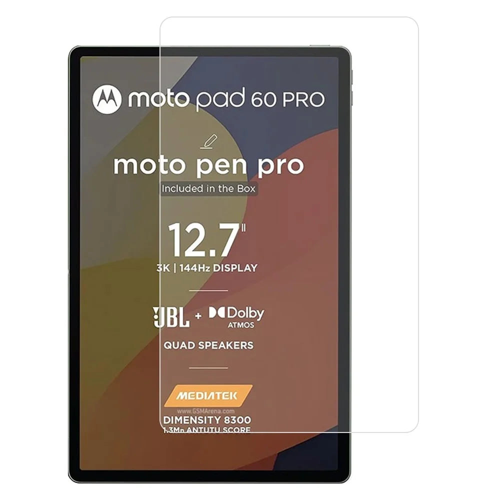 For Motorola Moto Pad 60 Pro Tempered Glass Film 0.3mm Arc Edge HD Full Screen Protector - 1