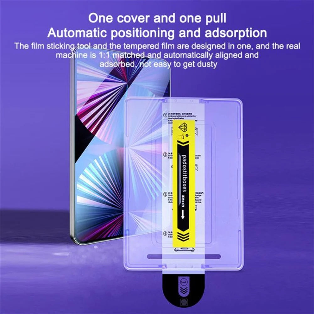 Screen Protector For iPad Pro 12.9 (2022)  /  (2021)  /  (2020)  /  (2018) Tempered Glass HD Film with Automatic Dust Removal Tool - 3