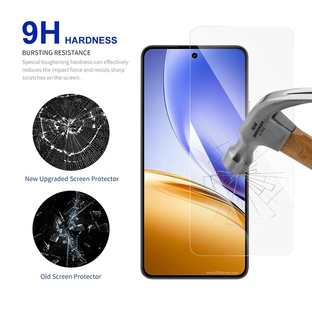 RURIHAI For Realme 14 5G Screen Protector 0.26mm 2.5D High Aluminium Silicon Glass Film - 3