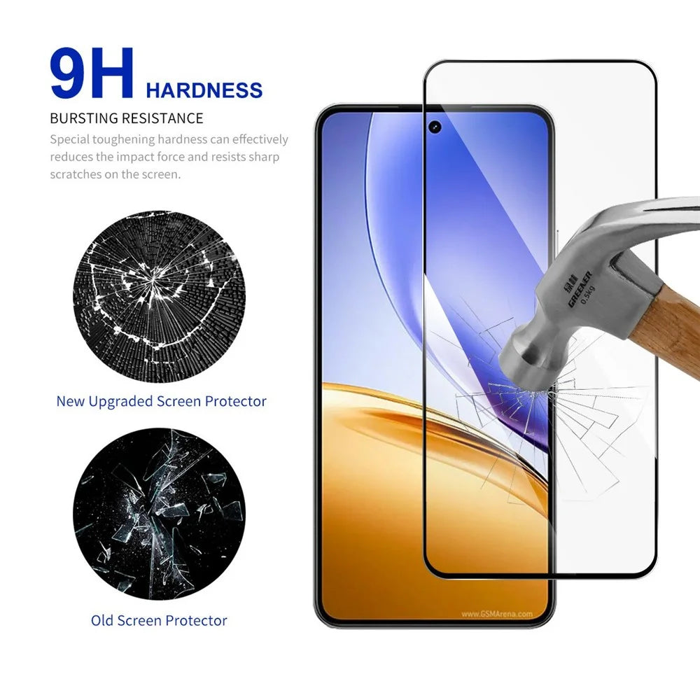 RURIHAI For Realme 14 5G Screen Protector Secondary Hardening High Aluminium-Silicon Glass Film - 3