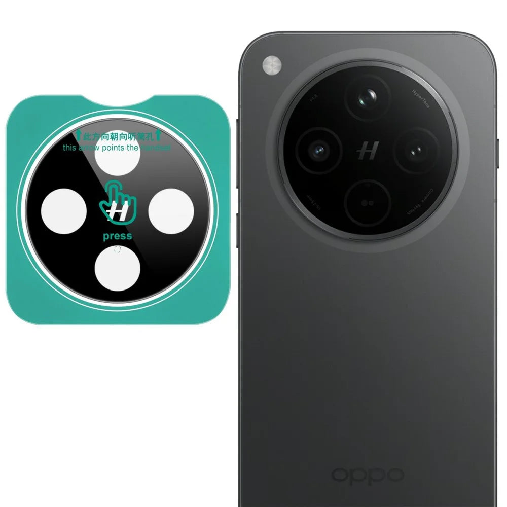 IMAK For Oppo Find X8s+ 5G Tempered Glass Camera Lens Protector with Self Positioning Frame (Black Version) - 1
