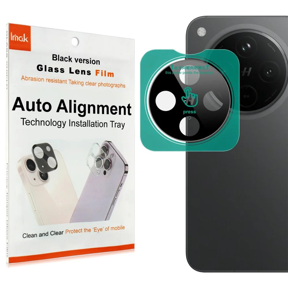 IMAK For Oppo Find X8s+ 5G Tempered Glass Camera Lens Protector with Self Positioning Frame (Black Version) - 5