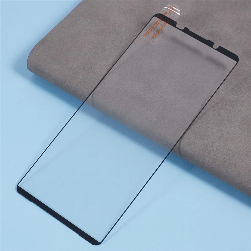 For Sony Xperia 1 VII Tempered Glass Electroplating Anti-Fingerprint Silk Printing Full Glue Screen Protector - 5