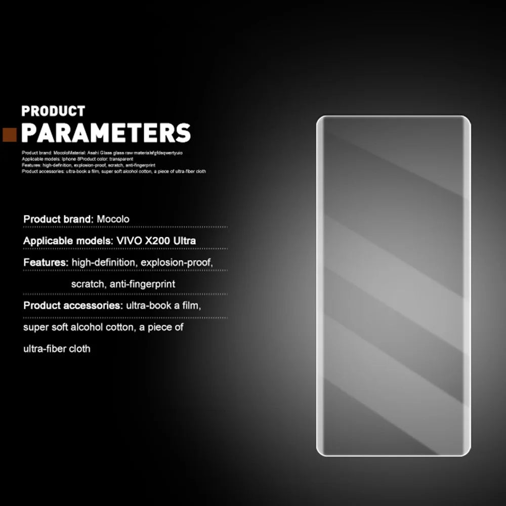 MOCOLO For vivo X200 Ultra 5G Screen Protector Tempered Glass UV Liquid Film 3D Curved Full Coverage - 5