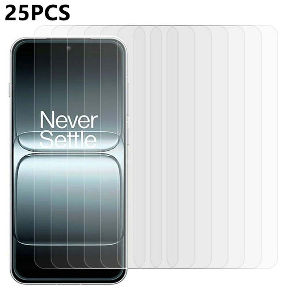 25Pcs For OnePlus 13T 5G / 13s 5G Tempered Glass High Definition Screen Protector Film (No Package, with Wipes Set, Dust-absorber, Guide Sticker) - 1