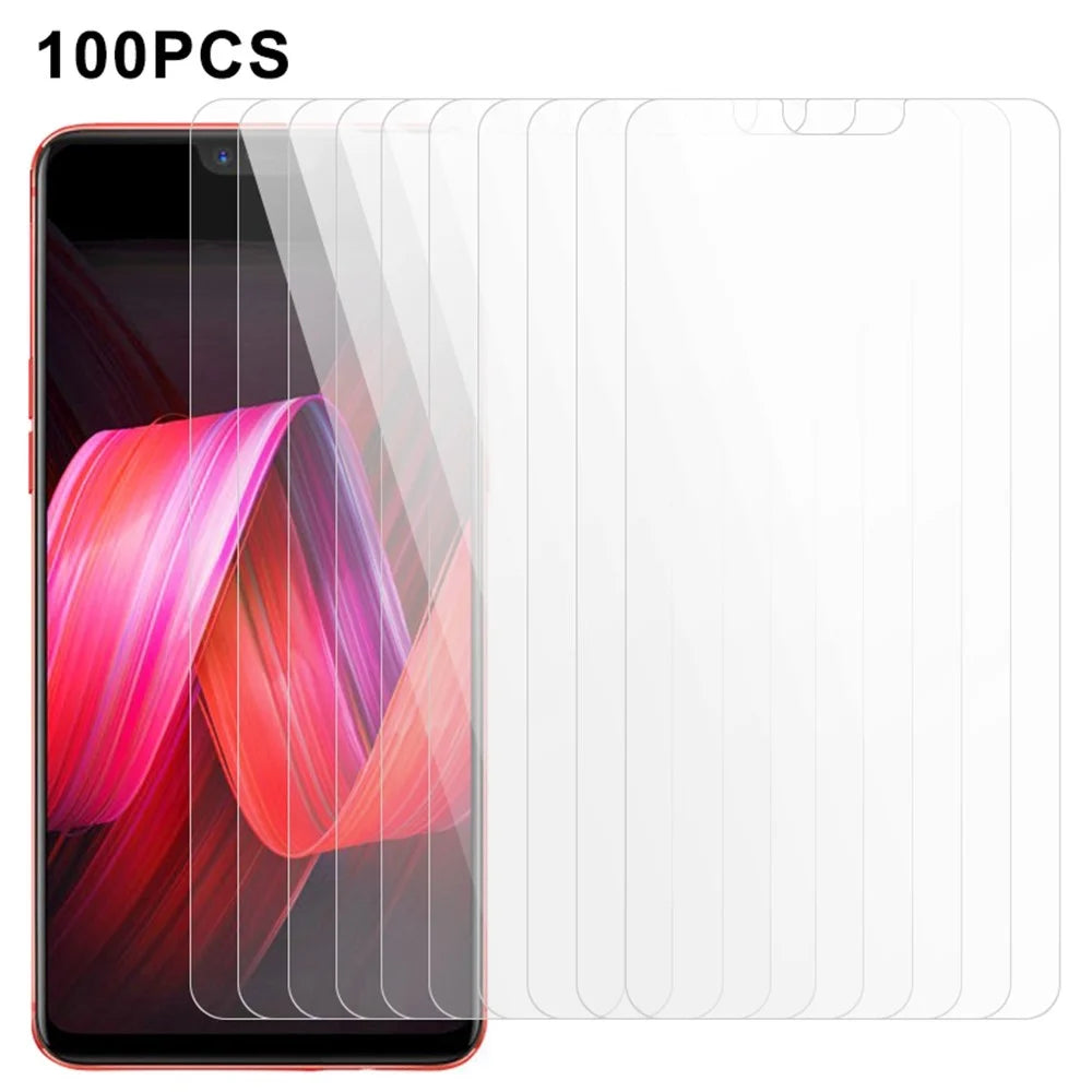 100Pcs For Oppo R15 Pro Screen Protector Anti-Scratch Tempered Glass Film (No Package, with Wipes Set, Dust-absorber, Guide Sticker) - 1