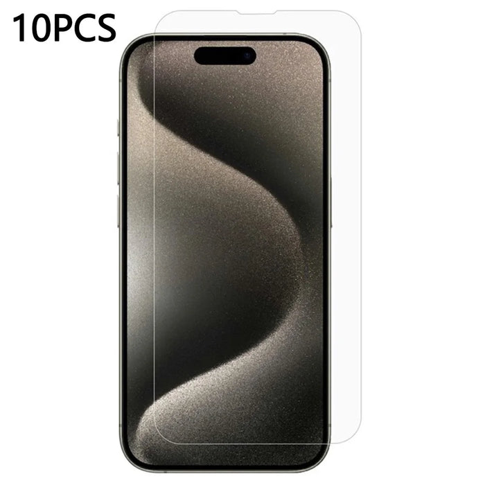 10Pcs  /  Pack For iPhone 15 Pro Max Screen Protector 2.5D High Aluminium-Silicon Glass Screen Film - 1