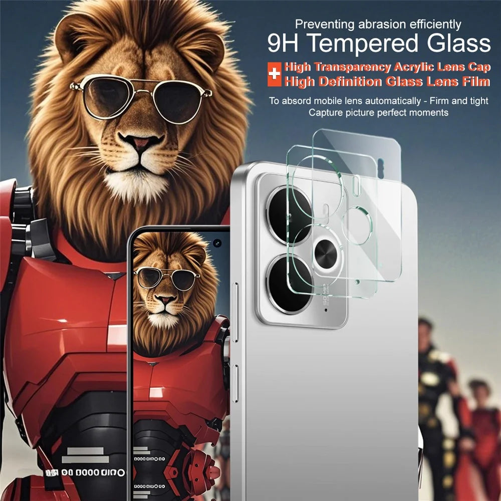 IMAK For Realme 14 5G Tempered Glass Camera Lens Protector + Acrylic Lens Cap - 3