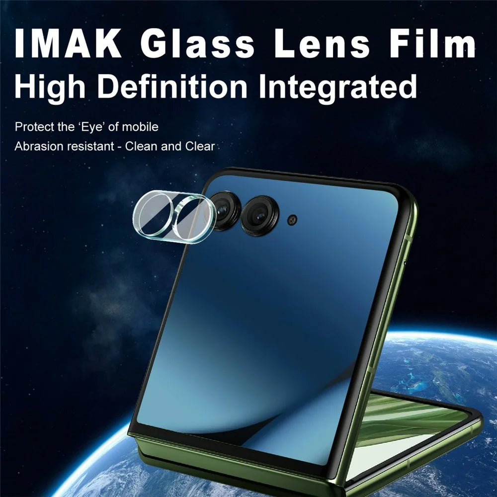 IMAK For Motorola Razr 70+ Razr+ (2026) / Razr 60 Pro 5G Razr+ (2025) / Razr 50 Ultra 5G (Razr+ 2024) Tempered Glass Camera Lens Protector + Acrylic Lens Cap - 2