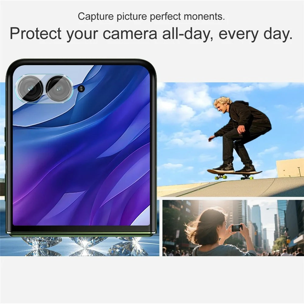 IMAK For Motorola Razr 70+ Razr+ (2026) / Razr 60 Pro 5G Razr+ (2025) / Razr 50 Ultra 5G (Razr+ 2024) Tempered Glass Camera Lens Protector + Acrylic Lens Cap - 5