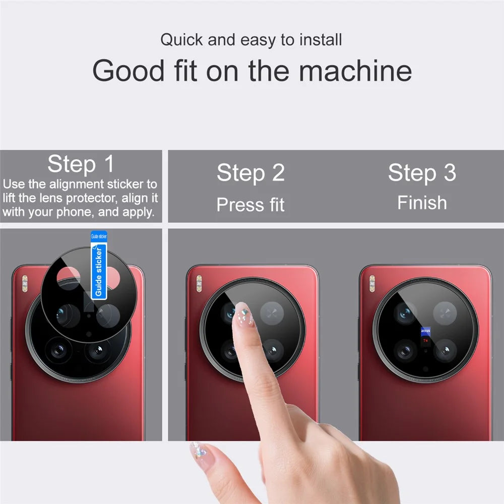 IMAK For vivo X200 Ultra 5G Camera Lens Protector Tempered Glass HD Clear Lens Film (Black Version) - 4