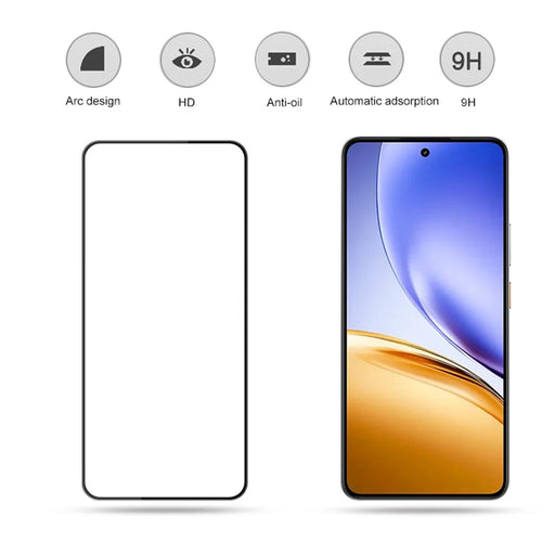 MOCOLO For Realme 14 5G / 14T 5G Screen Protector Anti-Shatter Silk Printing Tempered Glass Film - Black - 2